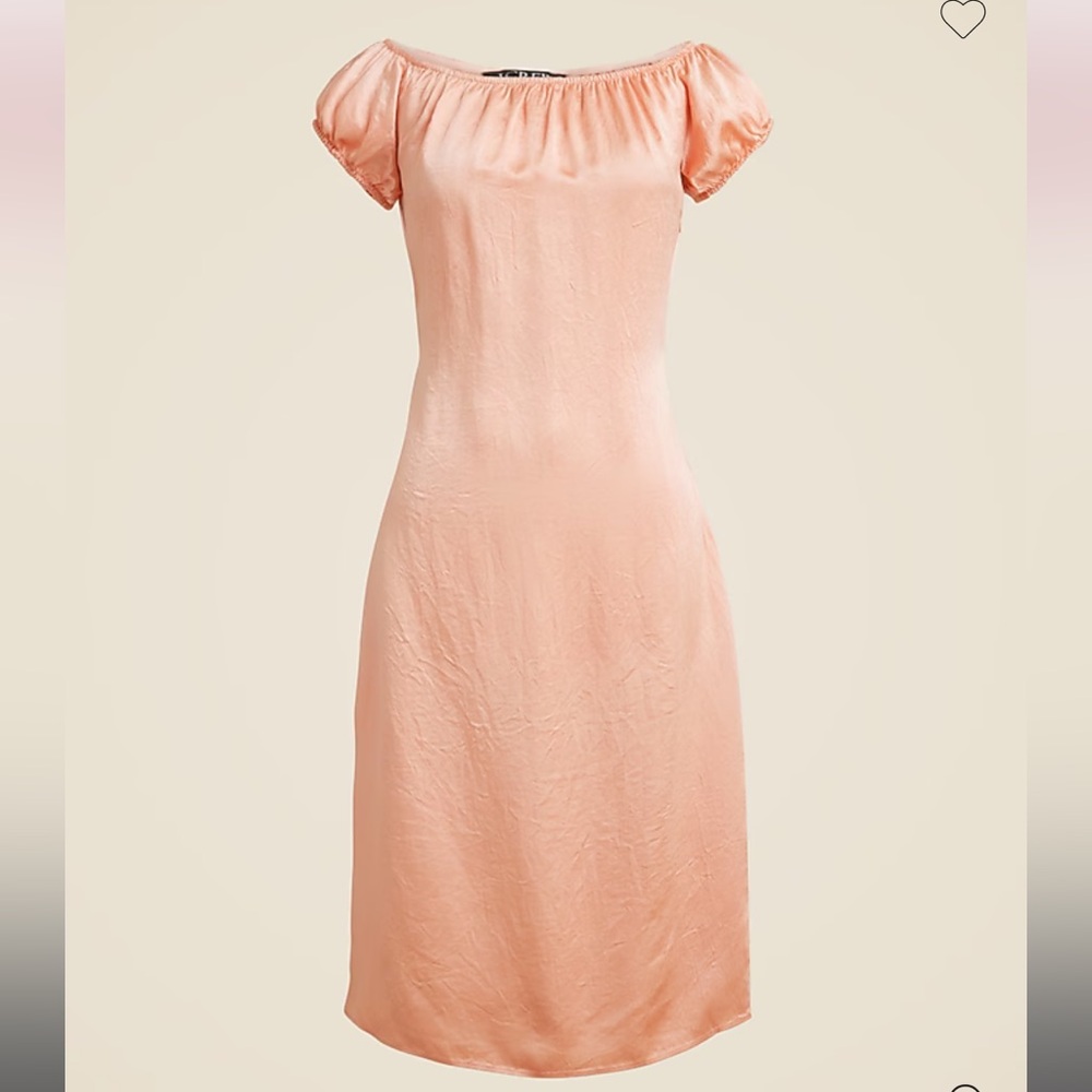 JCREW Satin Peach Milkmaid Slip Dress